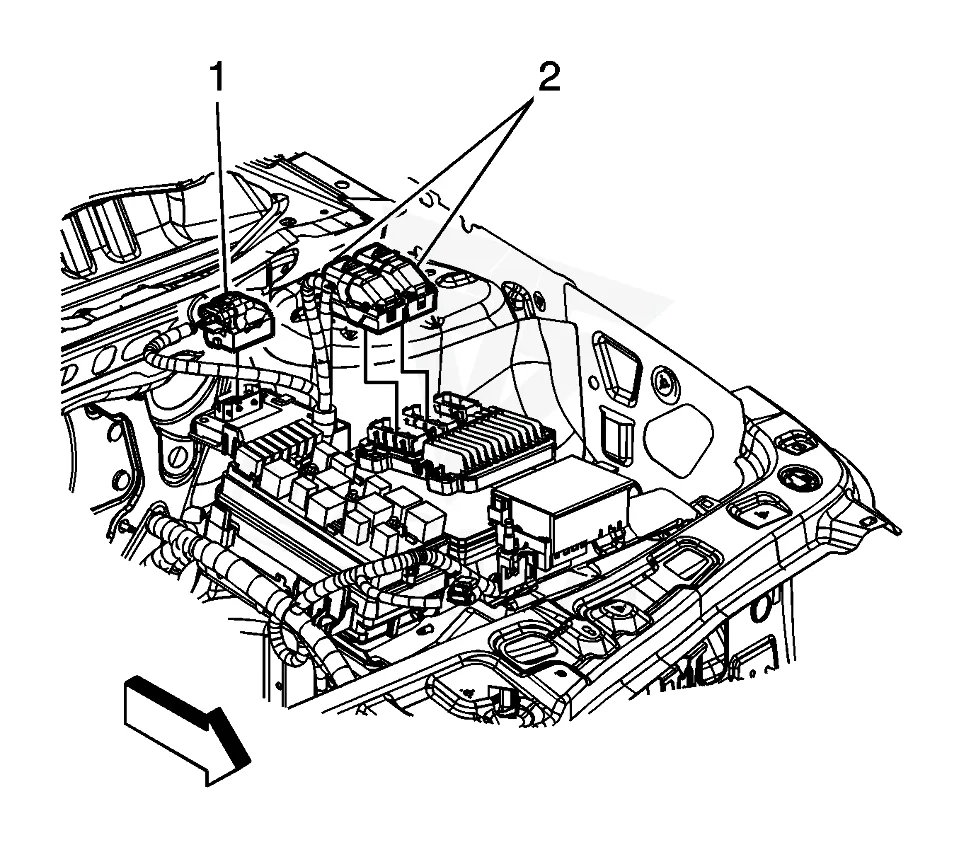2007 Saturn VUE PCM location diagram