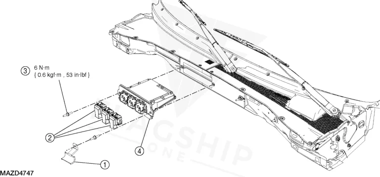 2008 Mazda Tribute Hybrid PCM location diagram