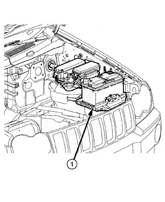 2009 Jeep Grand Cherokee PCM location diagram