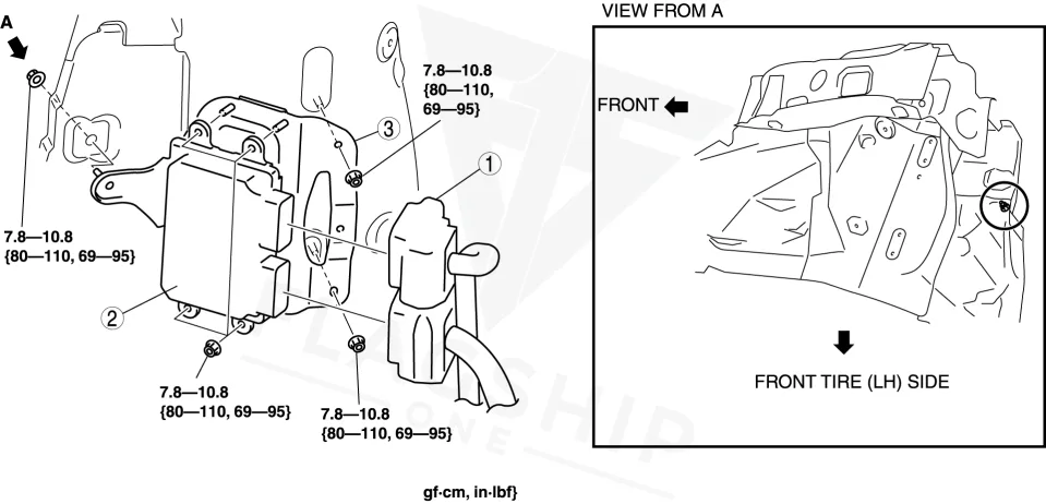 2009 Mazda CX-7 PCM location diagram