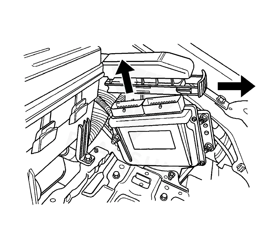 2009 Pontiac G3 PCM location diagram