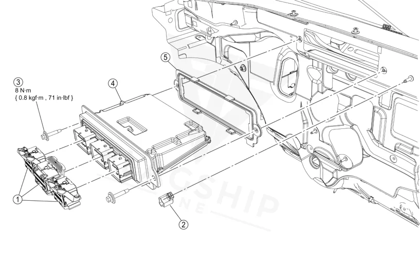 2010 Mazda Tribute PCM location diagram