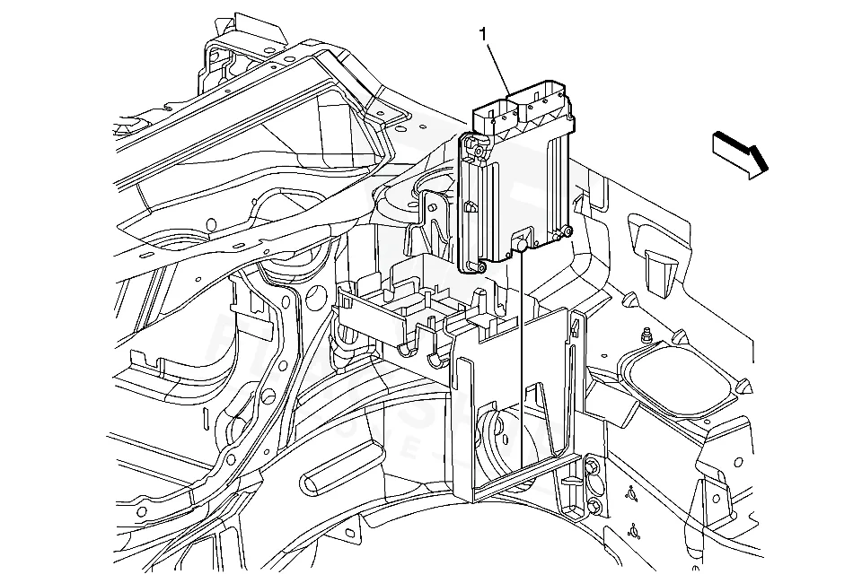 2010 Pontiac G5 ECM location diagram