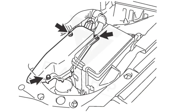 Figure from the factory control-module removal procedure for the 2012 Lexus IS-F