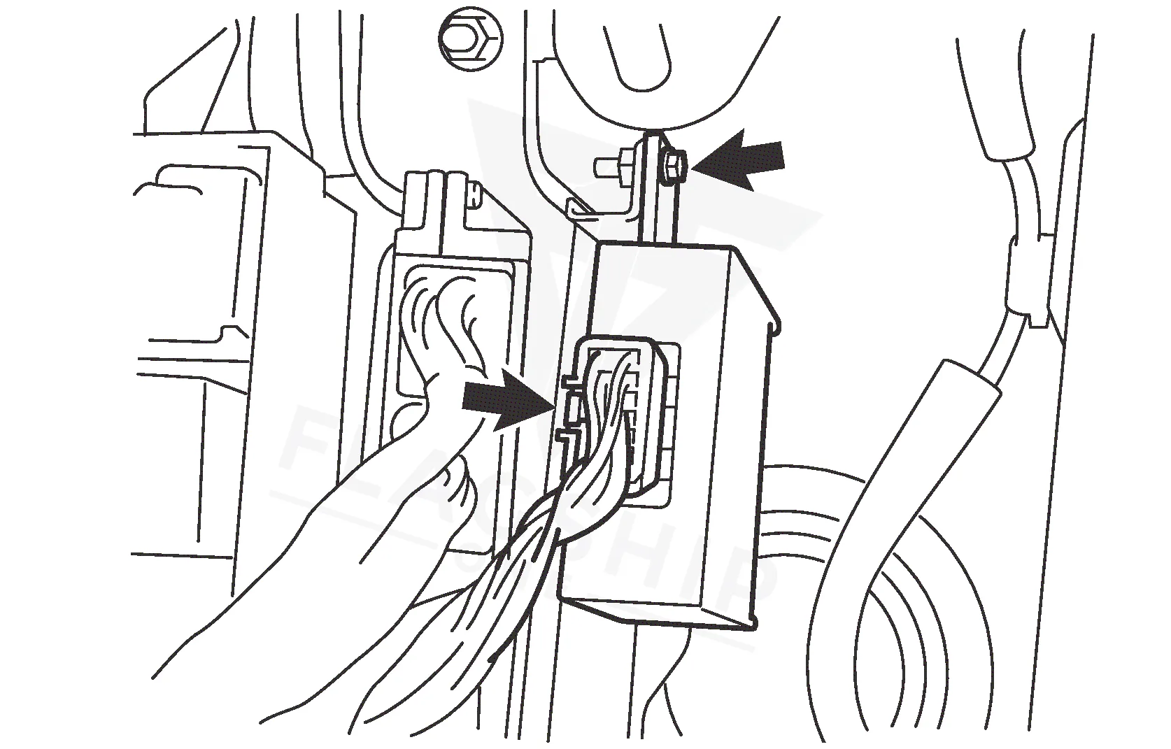 2012 Toyota FJ Cruiser PCM location diagram