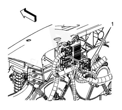Factory location diagram for the 2013 Buick Enclave engine control module
