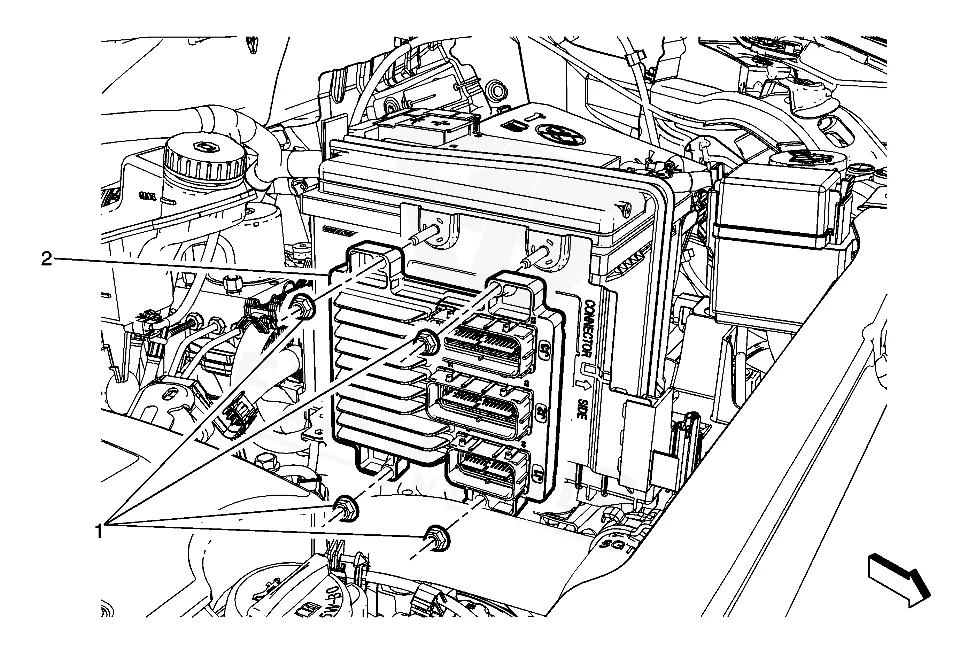 2013 Buick Encore PCM location diagram