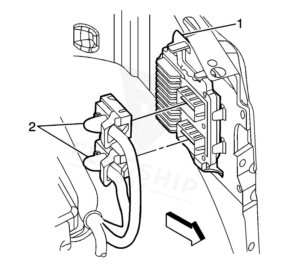 2013 GMC Savana PCM location diagram