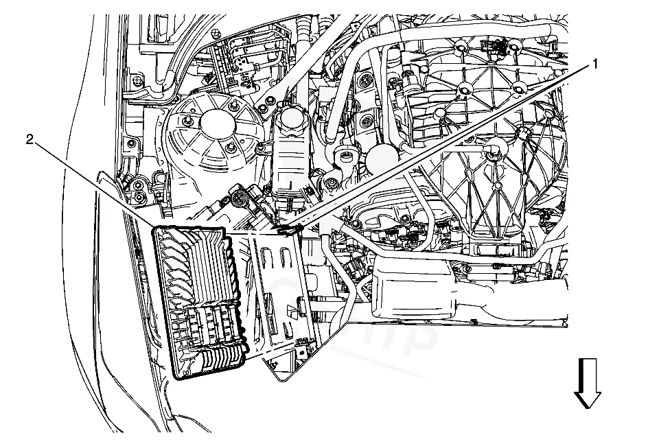 2014 Cadillac ATS PCM location diagram