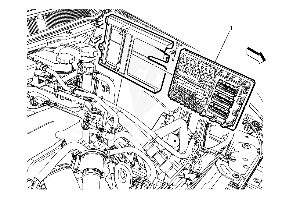 2014 Cadillac XTS PCM location diagram