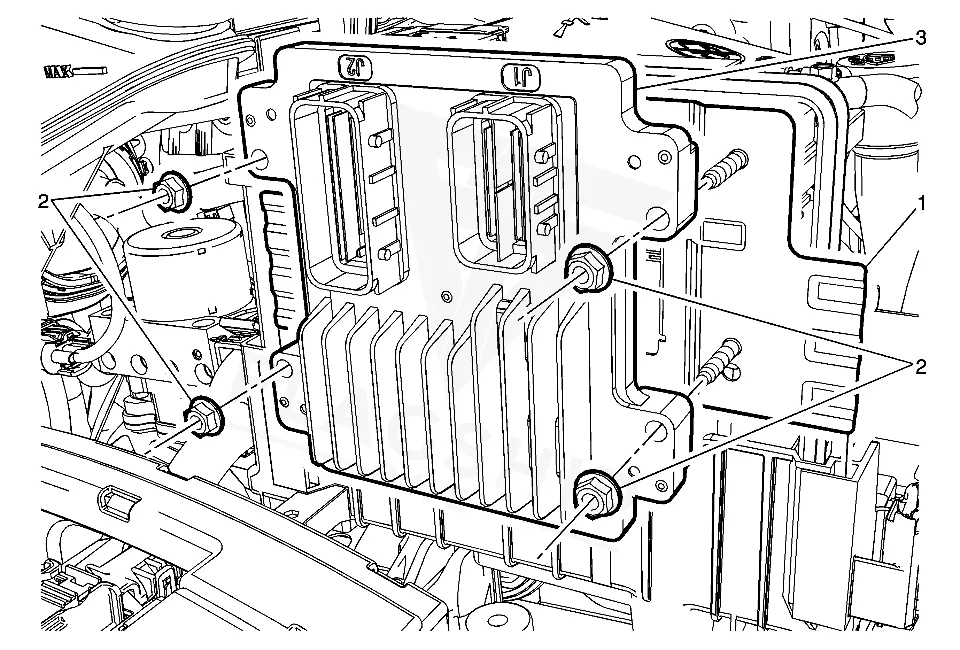 2014 Chevrolet Sonic PCM location diagram