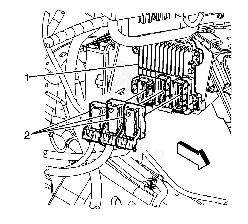 2014 GMC Yukon PCM location diagram