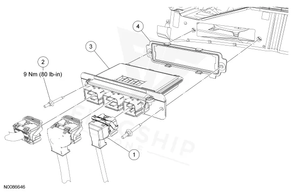 2014 Lincoln Navigator L PCM location diagram