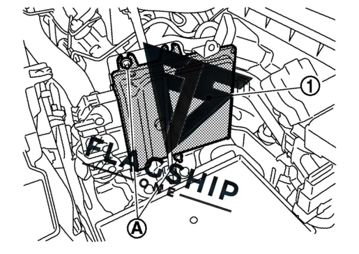 Factory location diagram for the 2014 Nissan Pathfinder Hybrid engine control module