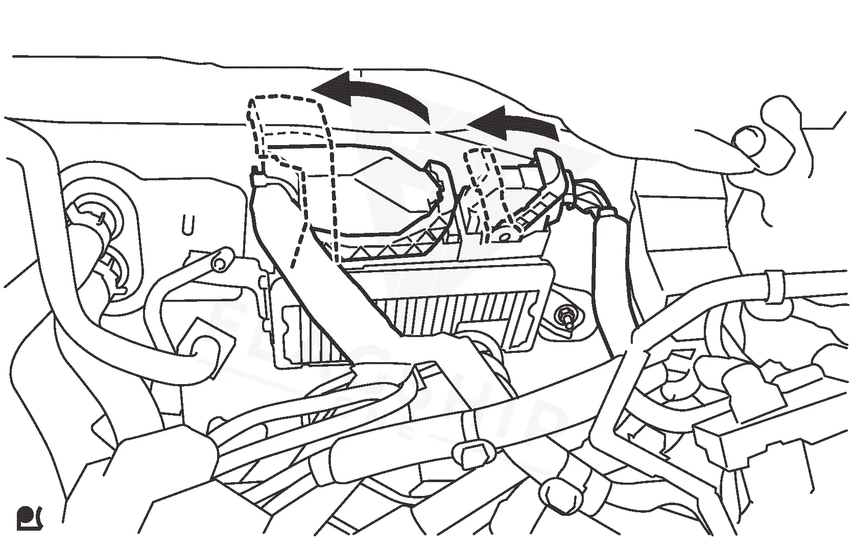 2014 Toyota Yaris PCM location diagram