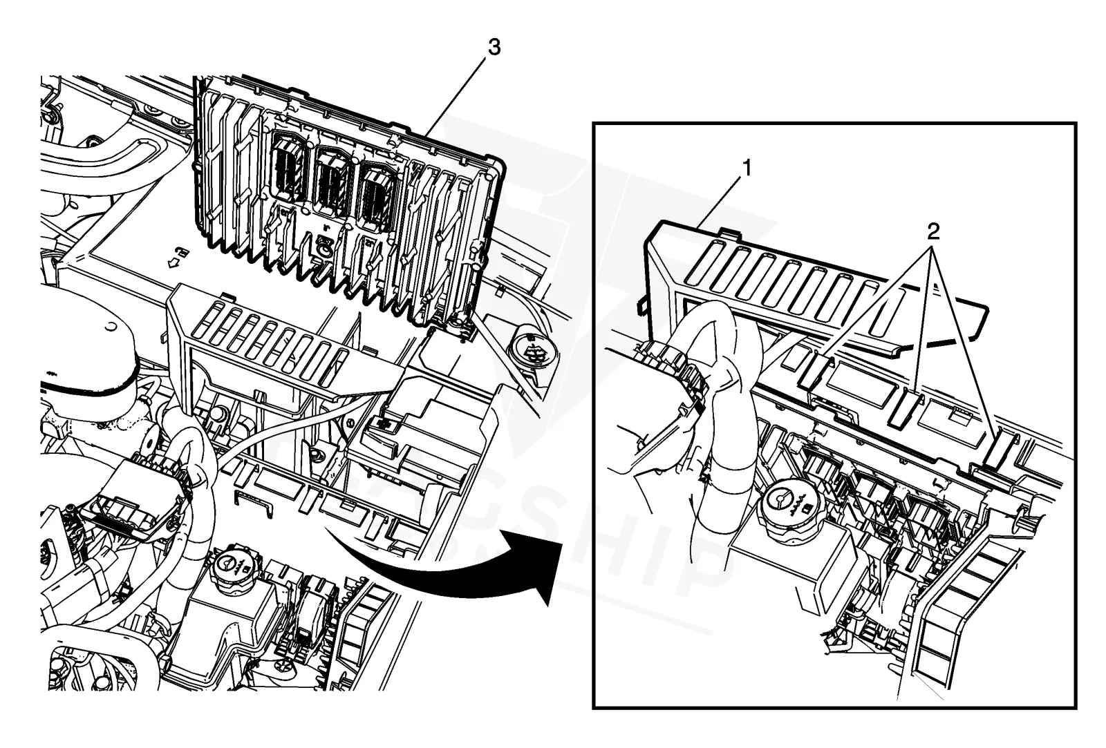 2015 Chevrolet Silverado PCM location diagram