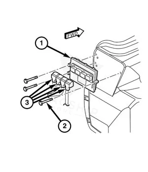 Factory location diagram for the 2015 Dodge Viper engine control module
