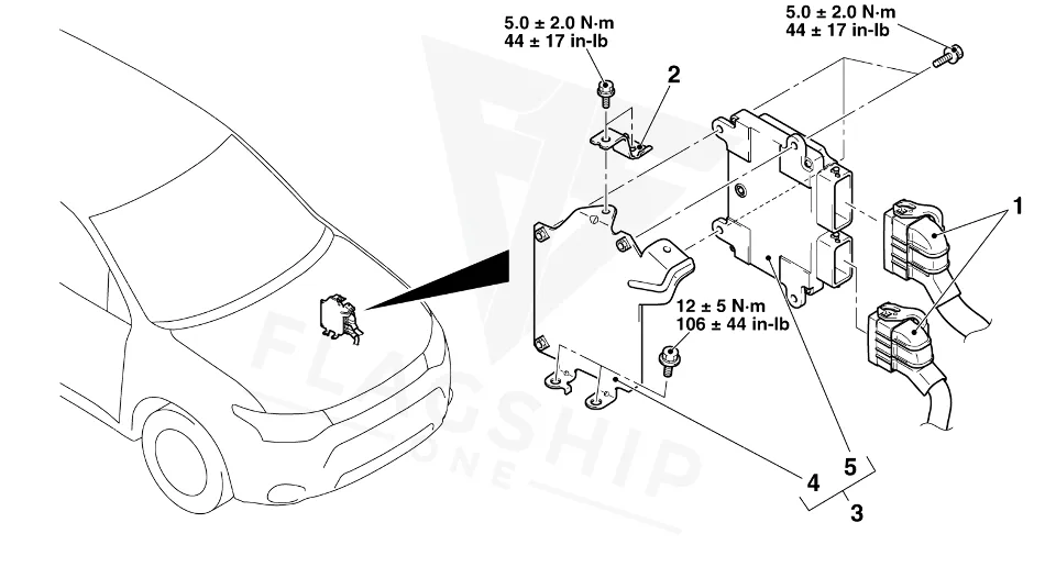 2015 Mitsubishi Outlander PCM location diagram
