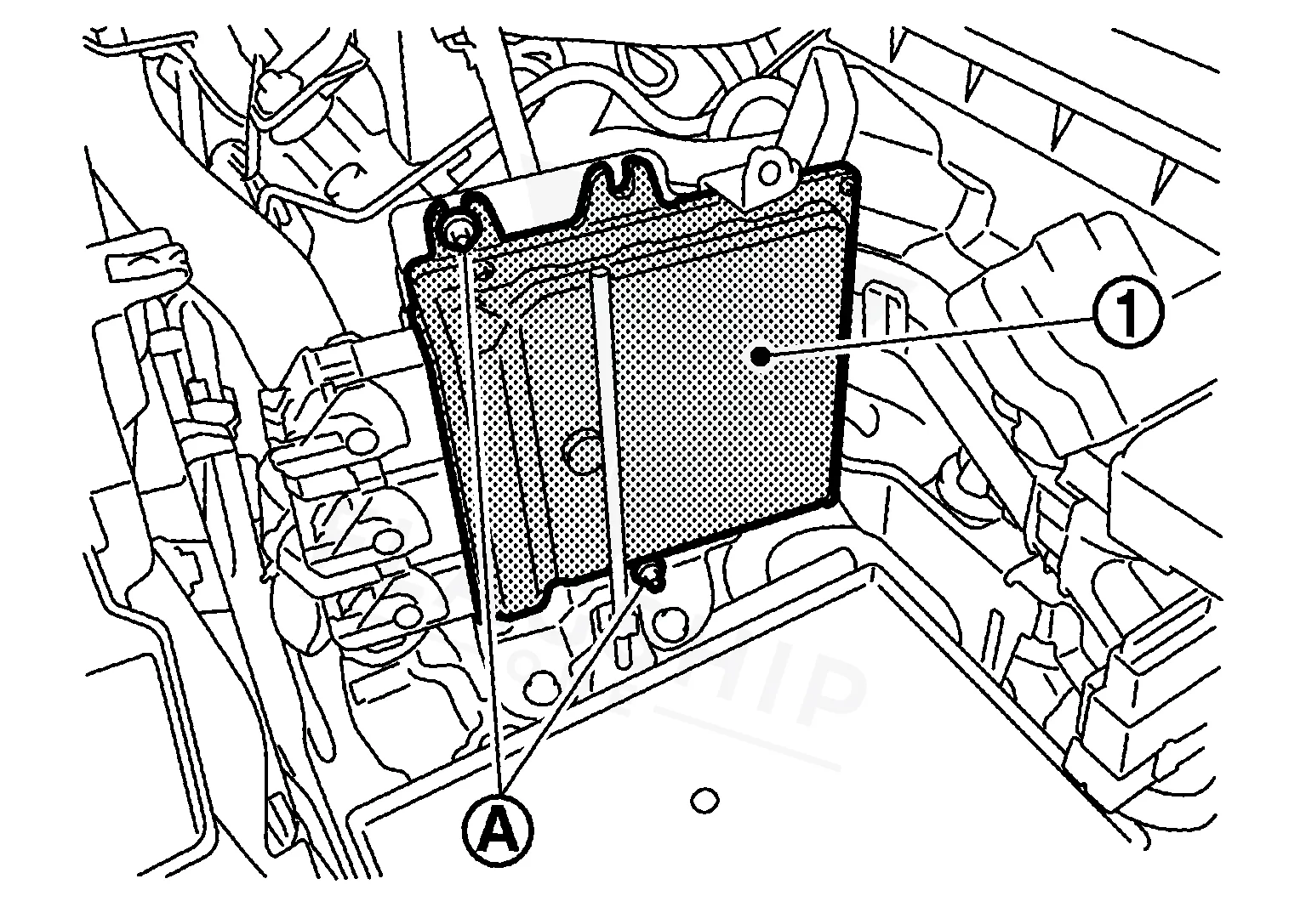 2015 Nissan Quest PCM location diagram