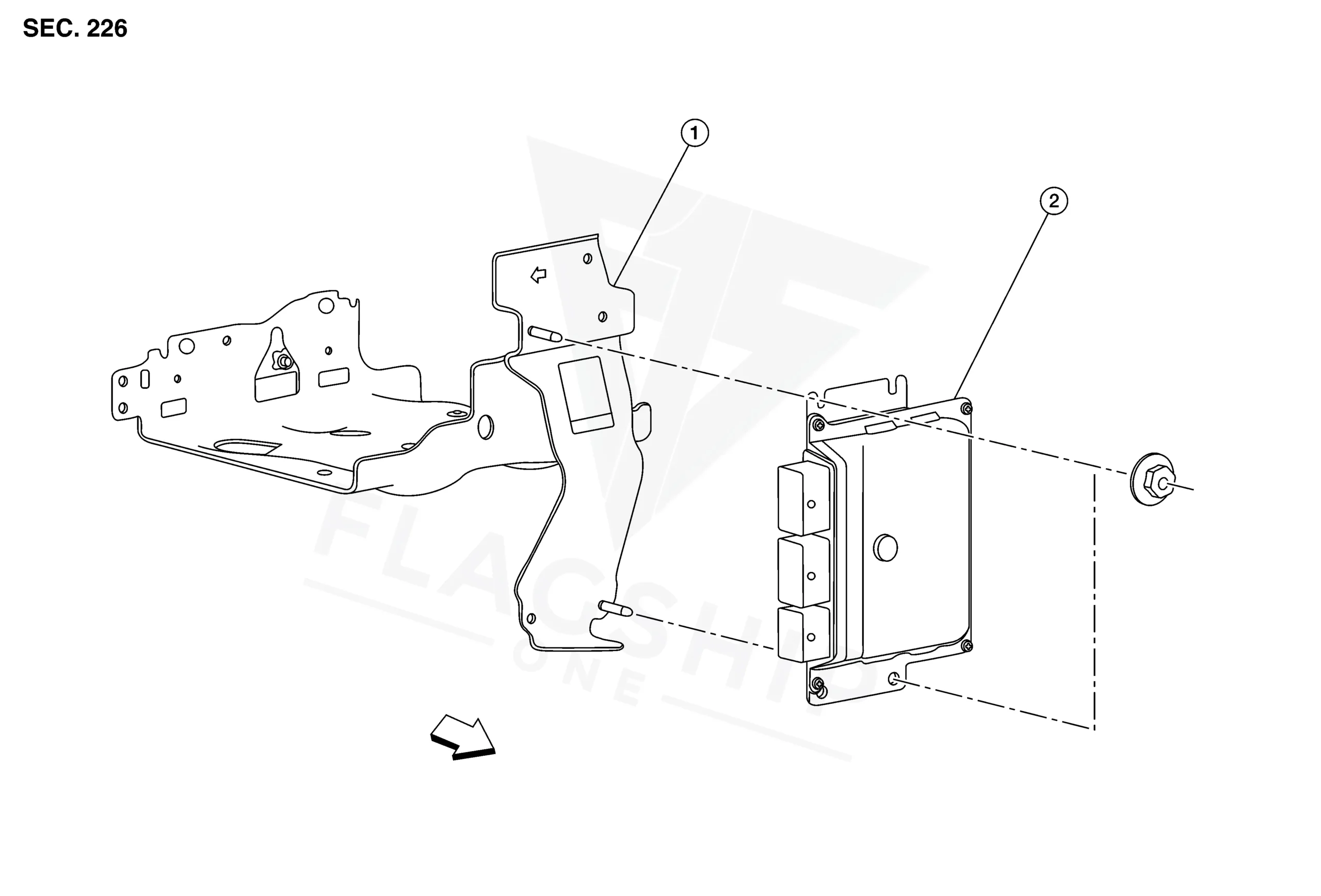 2015 Nissan Rogue PCM location diagram