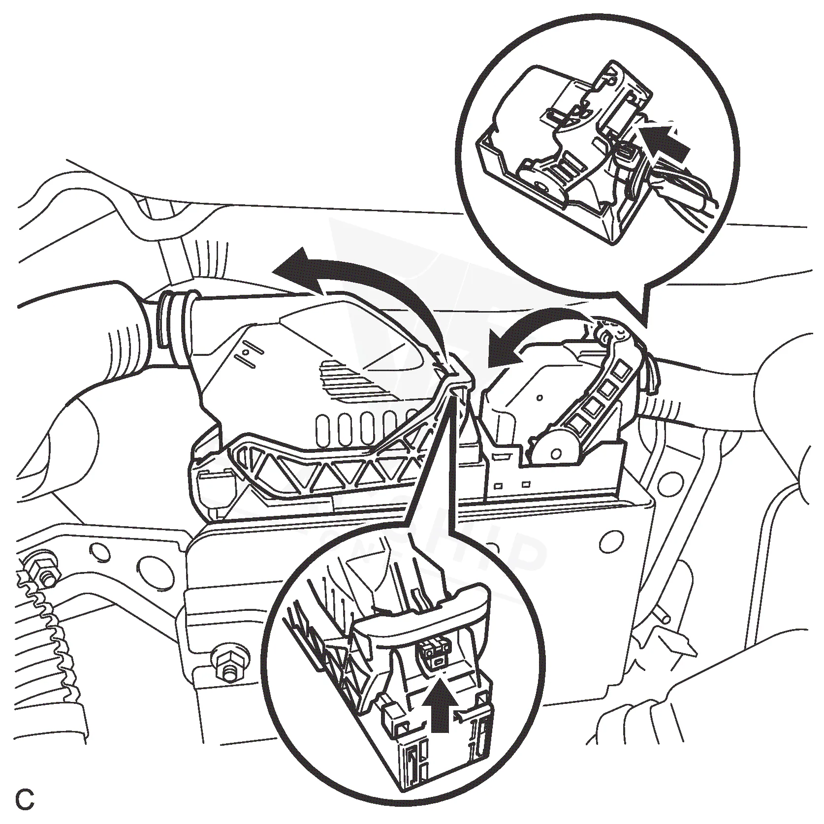 2015 Toyota Prius c PCM location diagram
