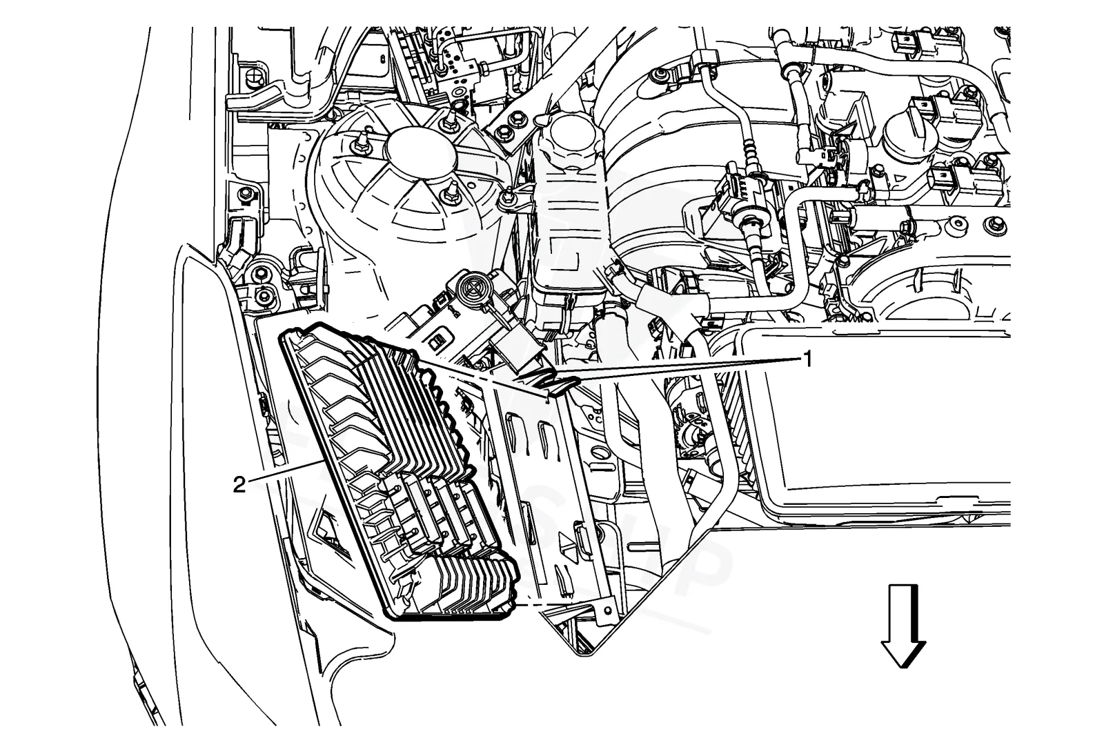 2016 Cadillac ATS-V PCM location diagram