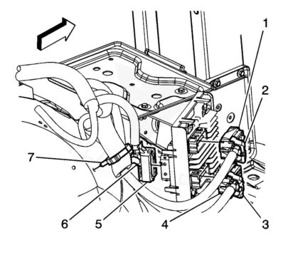Factory location diagram for the 2016 Cadillac Escalade engine control module