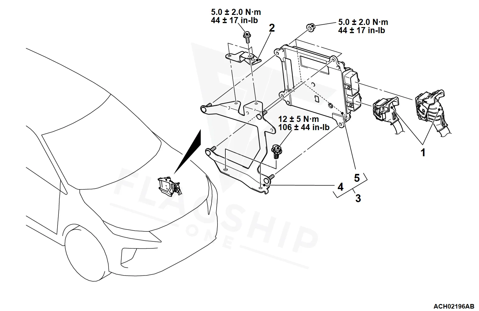 2018 Mitsubishi Eclipse Cross PCM location diagram
