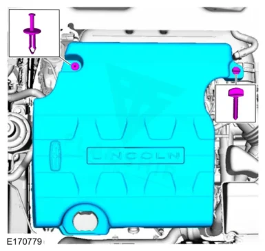 Figure from the factory control-module removal procedure for the 2020 Lincoln Continental