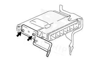 Figure from the factory control-module removal procedure for the 2020 Toyota Tacoma