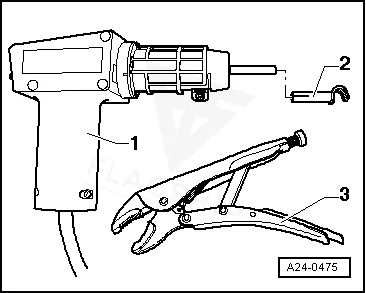Figure from the factory control-module removal procedure for the 2020 Volkswagen Golf GTI