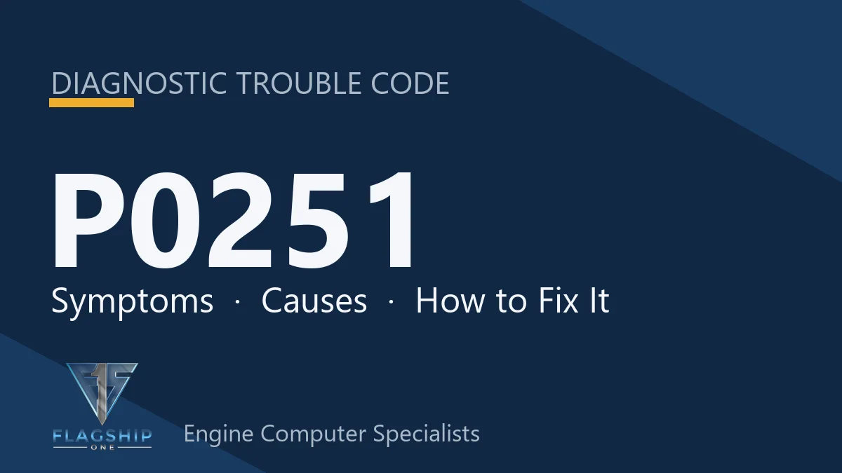 P0251 Code Symptoms, Causes, Diagnosis & Repair Comprehensive Guide